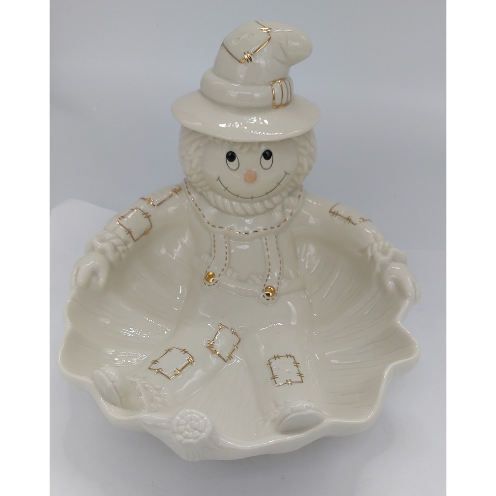 LENOX Bone China Halloween Scarecrow Candy Snacks 7" Inch Dish Bowl Figural